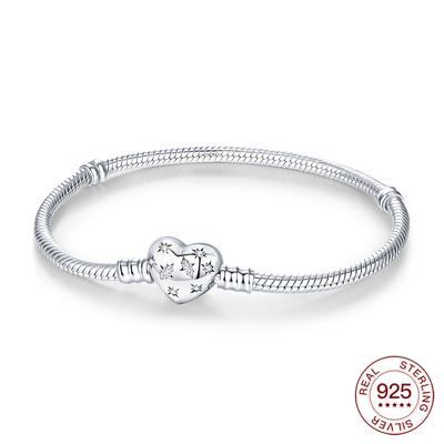 925 Silver Love Bracelet DIY Beading Jewelry Original Charm Gift For Women Lovers Holiday Present