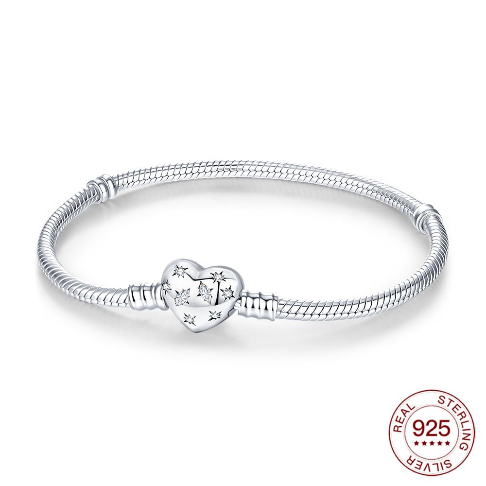 925 Silver Love Bracelet DIY Beading Jewelry Original Charm Gift For Women Lovers Holiday Present