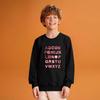Kids' Fashion Loose-Fit Casual Long-Sleeve Christmas Print Oversized Crewneck Sweatshirt