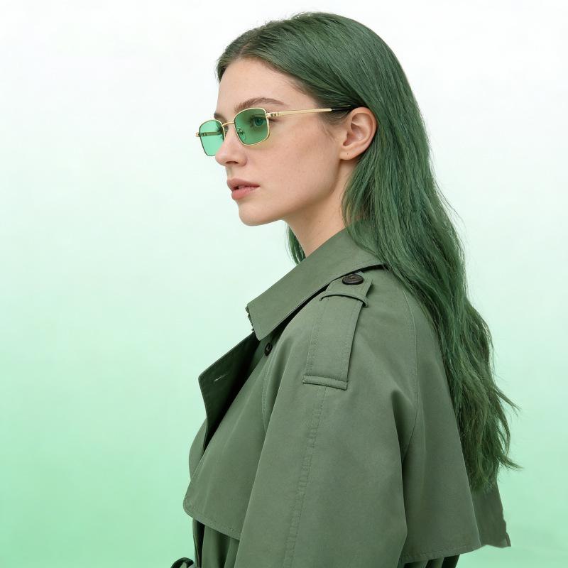 Metal Sunglasses Uv400 Retro Sunglasses Small Square Sunglasses Trendy For Shopping Cycling Work