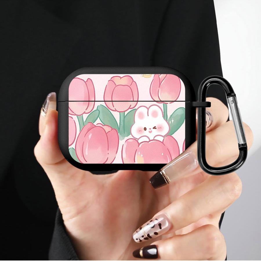 Weiche Kopfhörerhüllen Abdeckung Hülle Für Airpods Pro3 3 Pro 2 4 Pro2 1 Blume Rosa Tulpen Hase