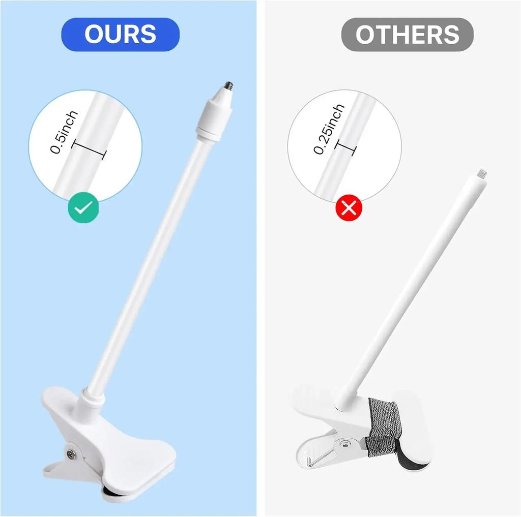 41m/25cm No Punch Flexible Baby Monitor Clip Mount Webcam Holder Stand for Universal 1/4'' Screw Baby Monitor Cameras Clamp