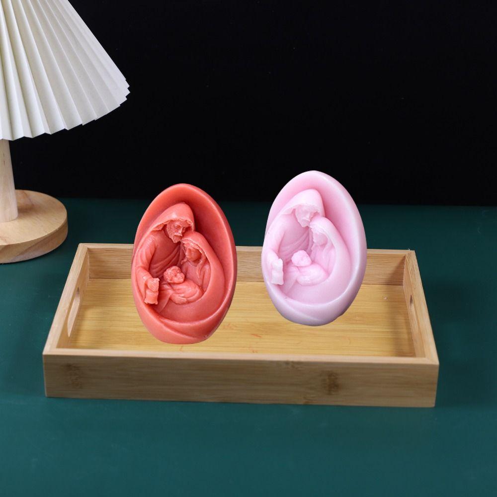 Jesus and Virgin Mary Jesus Candle Mold Silicone Easter Decor DIY Candle Making Supplies Christian Exquisite Plaster Molds Gifts