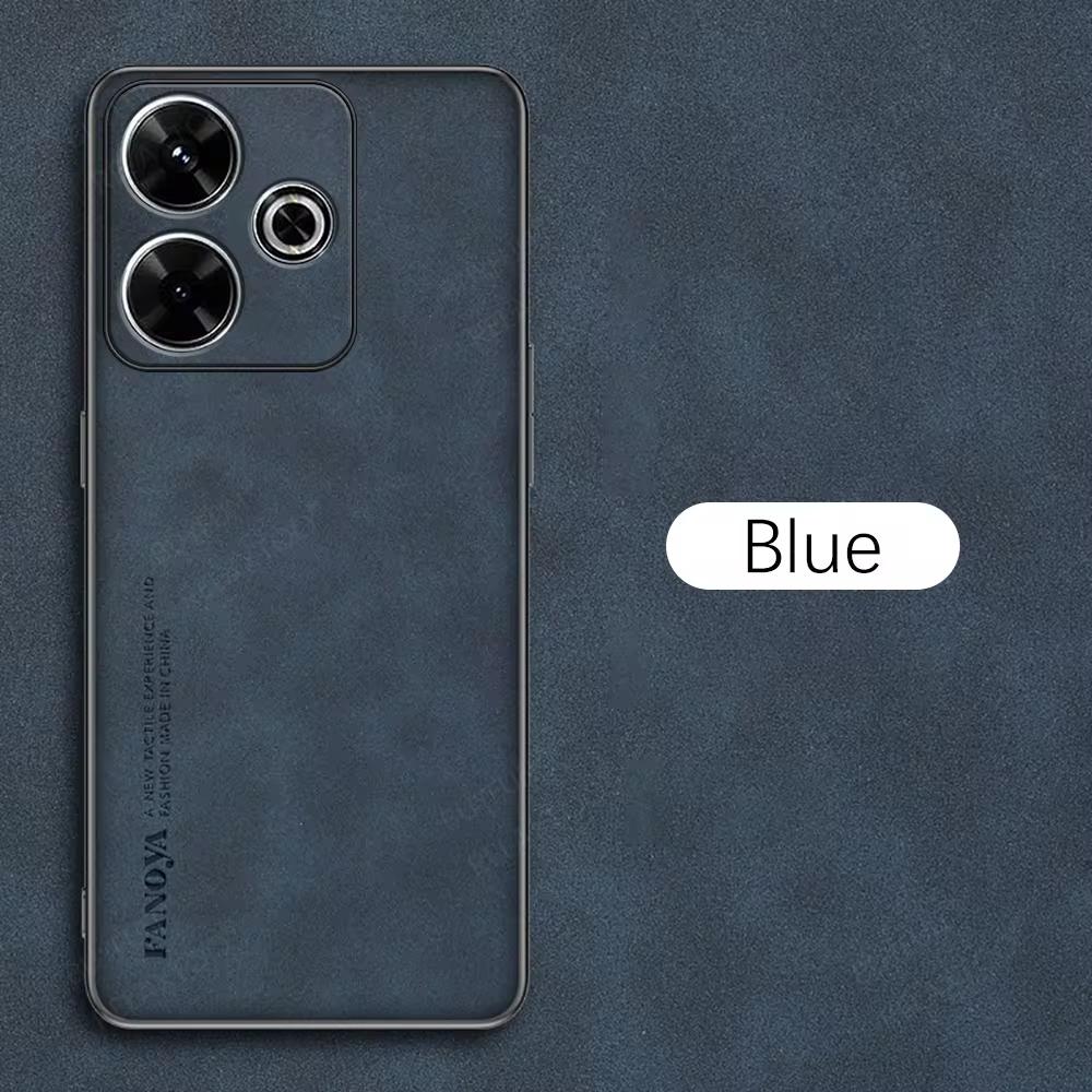 

Розкішний чохол з овечої шкіри Redmi13 для Xiaomi Redmi 13 4g 5g Чоловічий діловий ретро захисний чохол на задню панель на Redmi 13 Funda Coque Redmi 13 4g темно-синього кольору