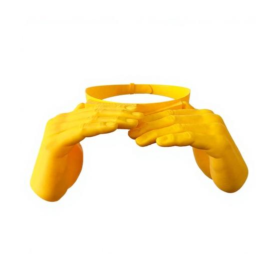 

Ручной солнцезащитный козырек Солнцезащитная шляпа Легкая 3D-печатная шляпа с hands-free тенью для лица Защита от УФ-излучения Солнцезащитная шляпа в форме ладони для охлаждения жёлтый
