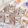 Puppy Cat Pattern 9Pcs/Set Cute Cartoon Wooden Stamps Seal Creative DIY Journaling Diary Decoration Gift Kids Children