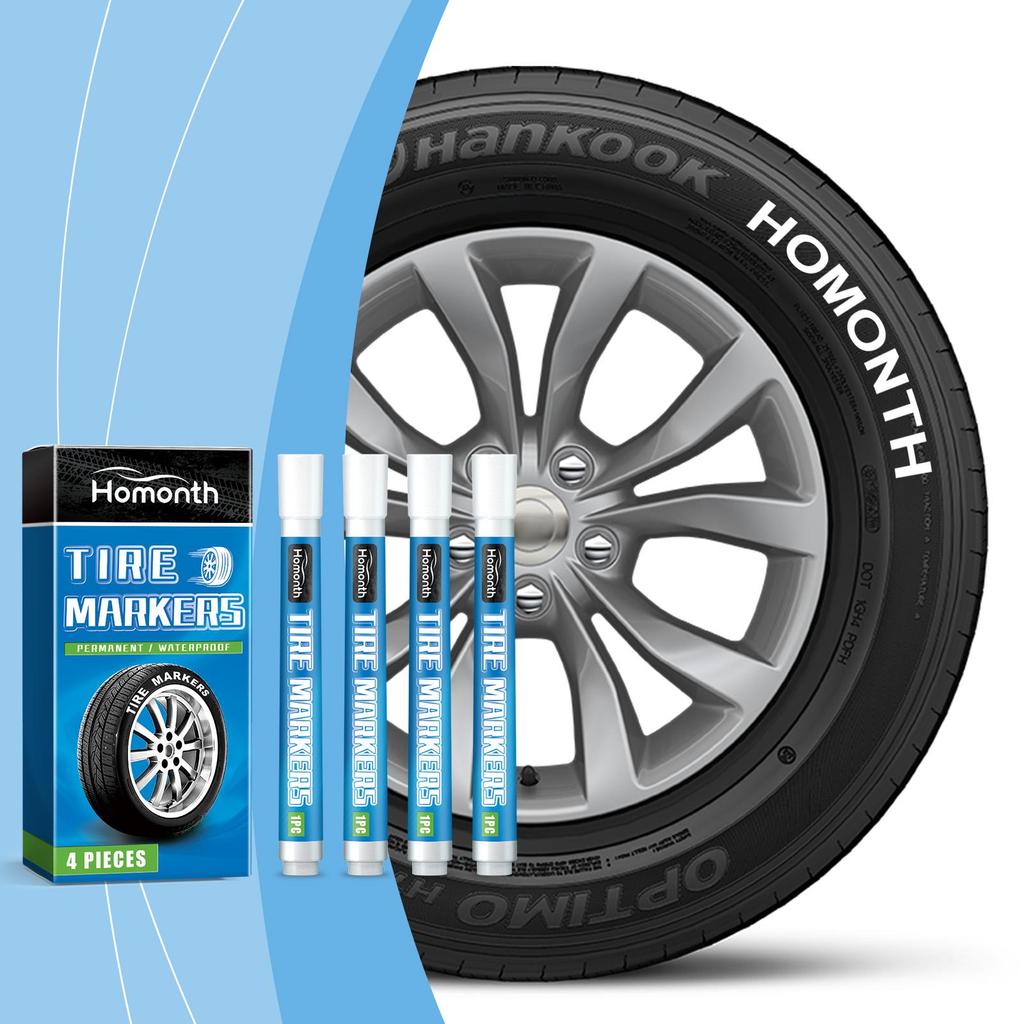Homonth White Tyre Paint Pen Car Tyre Paint Pen Non-Fading Colour Painting Creative DIY Oil-Based Pen