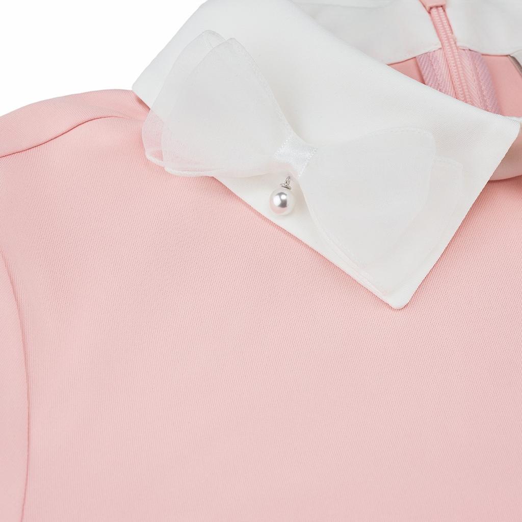 FAIRLIAR GOLF Ribbon Color Block Long Sleeve T-Shirt (Coral)