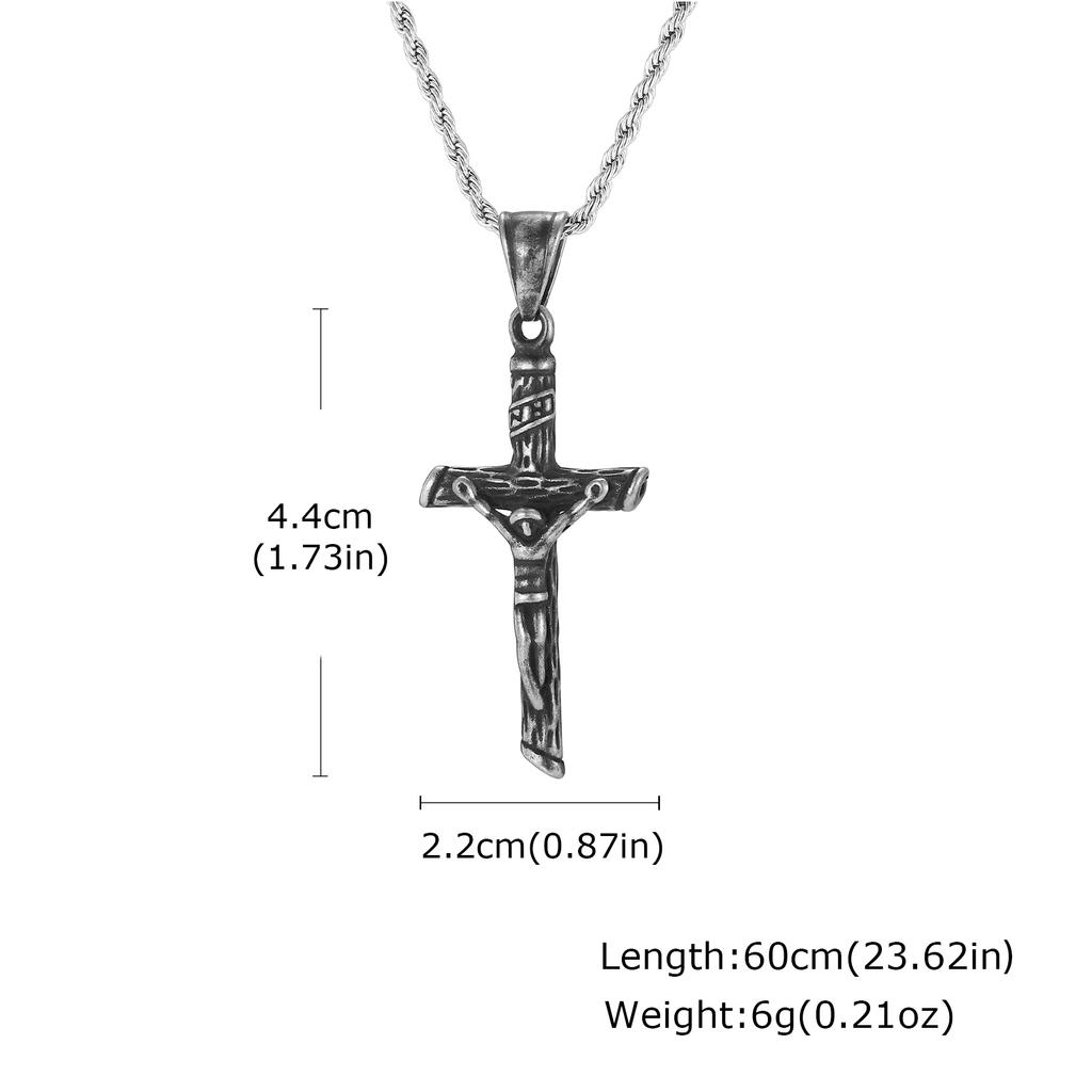 Stainless Steel Catholic Cross Necklace for Men,St. Benedict's Catholic Crucifix Pendant Necklace,Religion Gothic Jewelry Gift