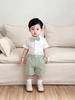 European & American Boys' Summer Three-Piece Set: T-shirt, Shorts, Vest - Children's Formal Outfit.
