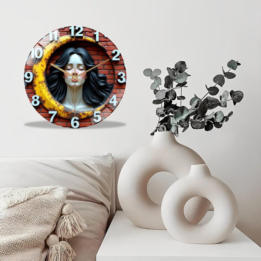 Dining Area 30x30cm Round Glass Wall Clock Enhancing the Ambiance of Meals