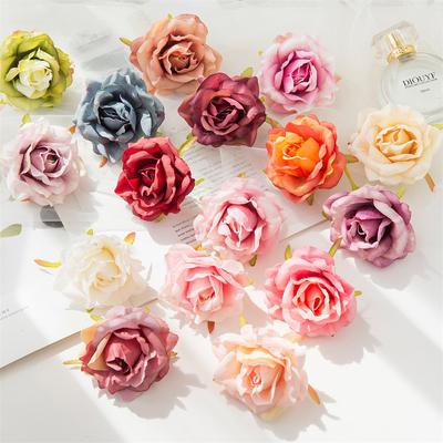 Rolled Edge Rose Flower Head Handmade Diy Fake Rose Flowers Peyote Wedding Flower Artificial Shooting Props Decoration Fake Flowers