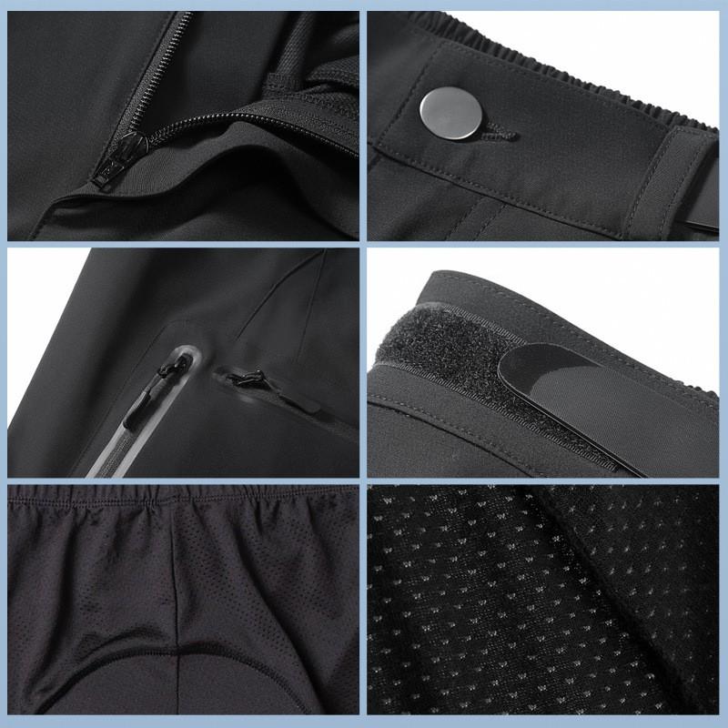 Mens Loose Cycling Shorts With Inner Pad Breathable Bike 5/8 Length Multi Pocket Outdoor Sport Pants