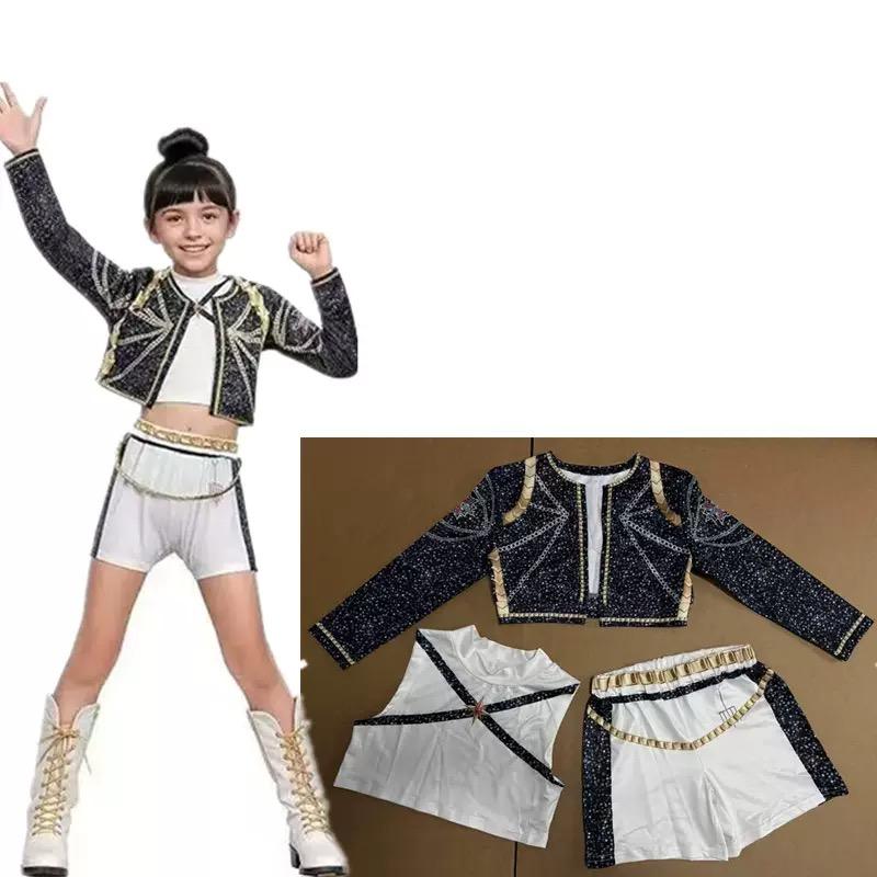 3-teiliges Kpop-Kostüm Rumi Sängerin Tanzkleid 3D-Druck Mädchen Halloween Weihnachts-Kostüme Cosplay Ausgefallene Bühnenauftritts-Outfits