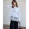 Demana Women's Cotton Lace Spliced T-Shirt