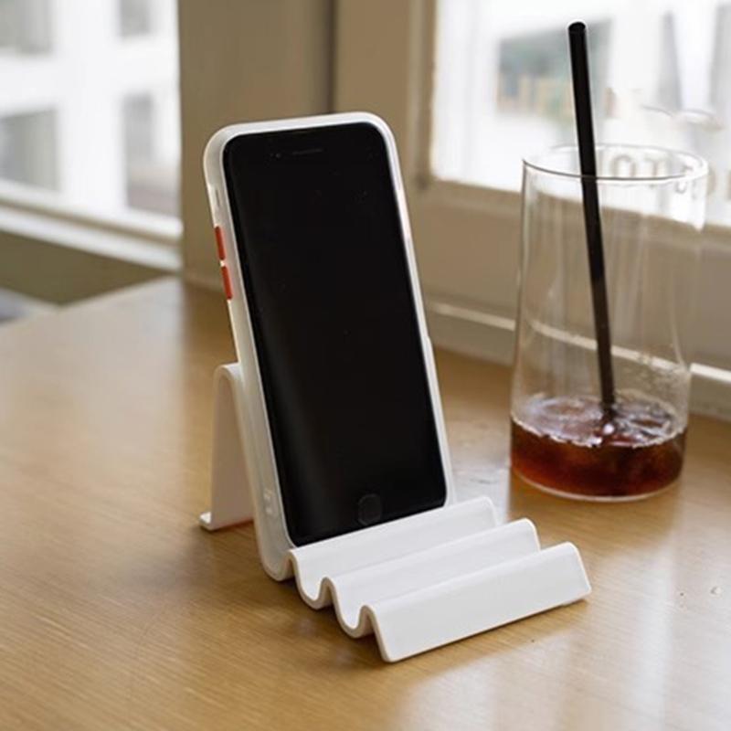 Ergonomic Multiple Angle Waving Shaped Desktop Stand for Mobile Phones E Books Portable ABS Construction Nonslip Base