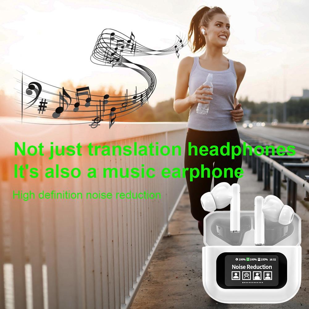 144 Languages Instant Translated Smart Voice Translator Noise Cancelling Wireless BT 5.4 Translator Headset for Business Travel