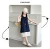Girls' summer sleeveless denim dress 2026 new item girls' tank top dress children's vacation style princess dress