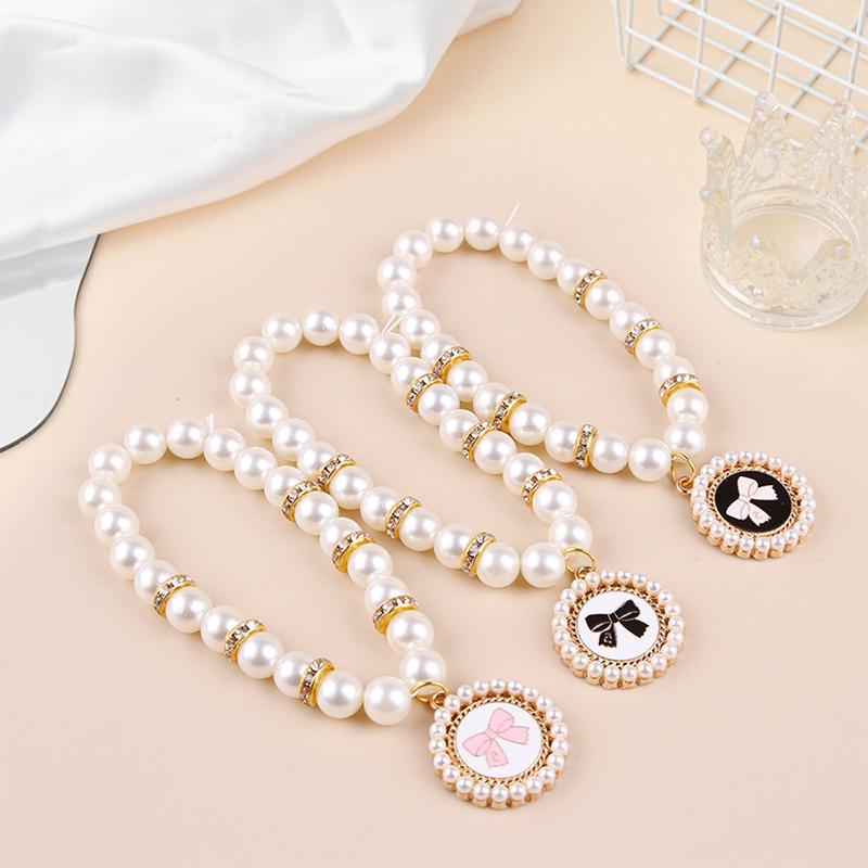 Fashion Pet Pearl Necklace Princess Bow Necklace Cat Dog Accessories Luxury Wedding Party Pet Jewellery Dog Accessories