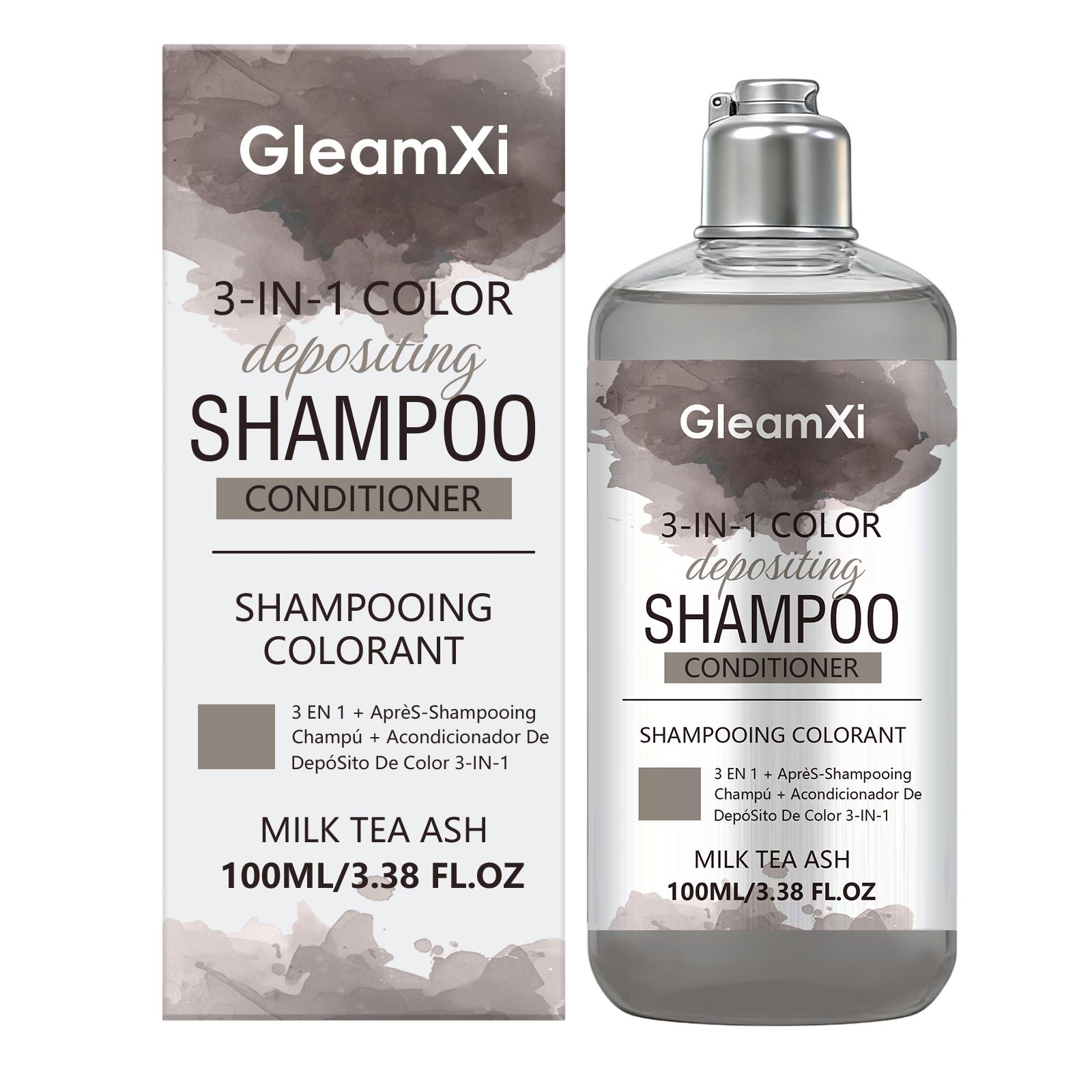 GleamXi 3-in-1 Haarfarbshampoo - Natürliche Farbabdeckung, Gleichmäßige Haftung, Sanfte Leichte Voluminöse Reinigungs Pflege 1 pack