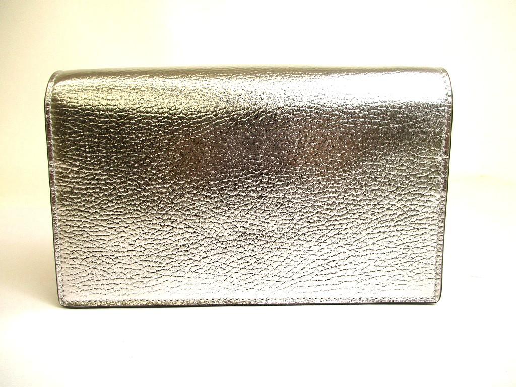 Authentische GUCCI GG Marmont Geldbörse mit Kette Silbernes Leder H/W Umhängetasche Tasche #b053 Vom Verkäufer überholt