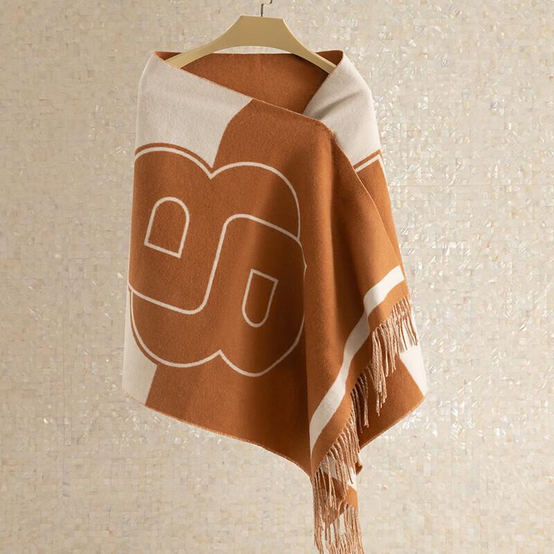 

Шаль BOSS из жаккардовой шерстяной смеси с двойным логотипом 1