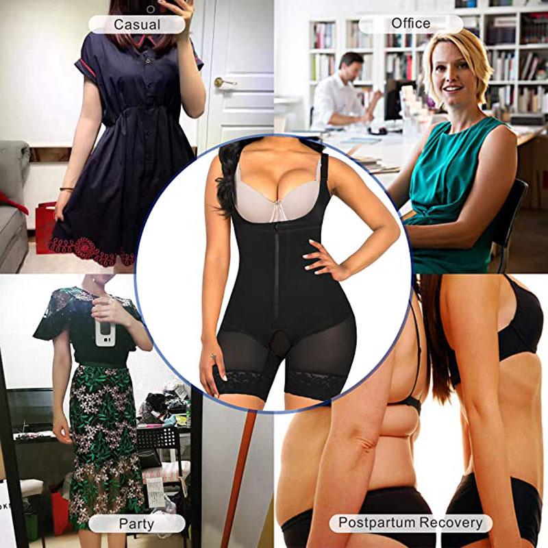 One-Piece Tummy Control Bodysuit with Hip Lift and Zipper