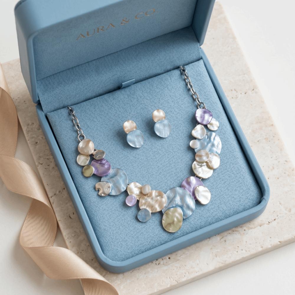 3 pcs/set Lightweight Necklace Earrings Set Colorful Enamel Bohemian Choker  Gift