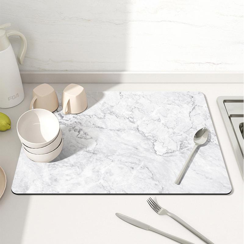 Kitchen Drain Mat Countertop Diatom Mud Absorbent Mat Tabletop Tableware Dry Mat Cup Mat Wash Free Tea Table Bar Mat