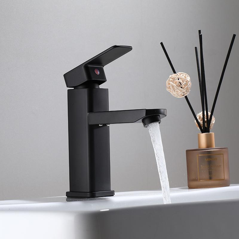 

Tuqiu черный смеситель для ванной комнаты из нержавеющей стали для раковины, смеситель для раковины с холодной и горячей водой, смеситель для раковины, настенный смеситель для мойки