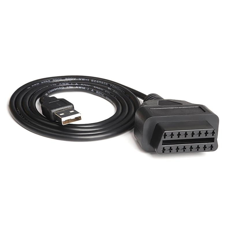 

1 шт. Новый 16-контактный OBD-USB-порт зарядного устройства адаптер кабельный разъем диагностический инструмент автомобильные аксессуары чёрный