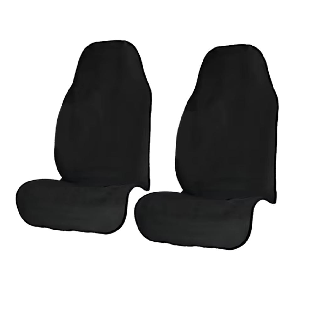

2pcs Car Seat Covers Sports Towel Seat Cushion Beach Mat Universal Fit Protector Covers Universal Size Washable for Front Seat 2PCS-BLACK