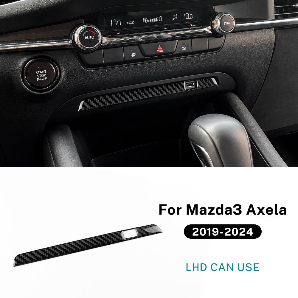 Real Soft Carbon Fiber Sticker For Mazda 3 Axela 2019 2020 2025 2025 2025 2025 2025 LHD RHD Car Central Control USB Frame Trim