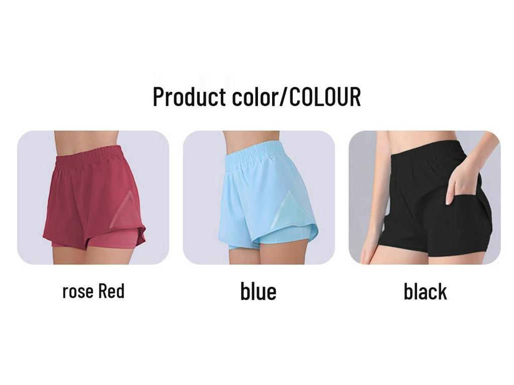 Women's Mesh Quick-Dry Two-Piece Shorts: Breathable, Loose-Fit for Summer Fitness, Running, Cycling, and Anti-Exposure