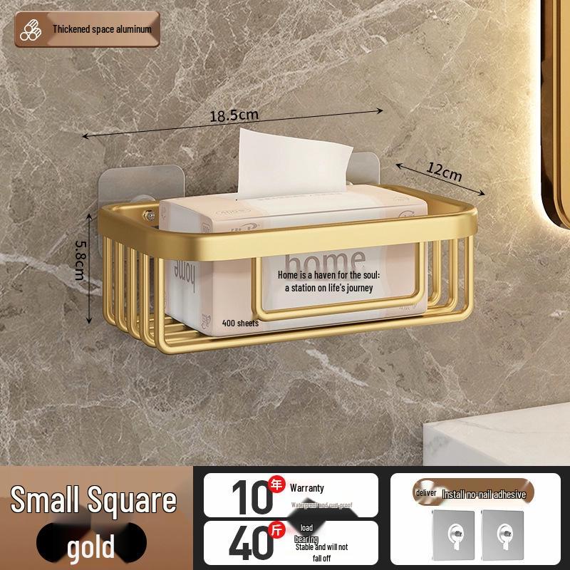 Nástenný bezvŕtací držiak na toaletný papier a úložný box