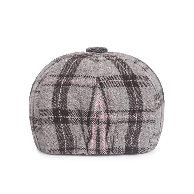Men Women Autumn Winter Octagonal Flat Cap Retro Artist Painter Beret Hat for Men Male Female Plaid Wool Beret Cap