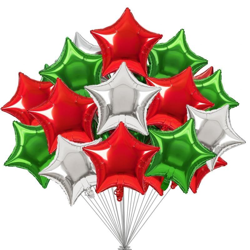 12Pcs 18Inch Multicolor Star Balloon Foil Balloon Pentagram Helium Balloon Christams Birthday Party Wedding Decoration