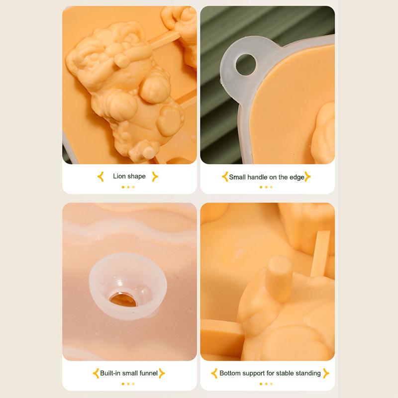 Løve Iskubeform Løve Pagode Silikonform Isgitter Kaffe Melk Te Kjøleverktøy Tegneserie Iskubeformer Kjøkkenredskaper