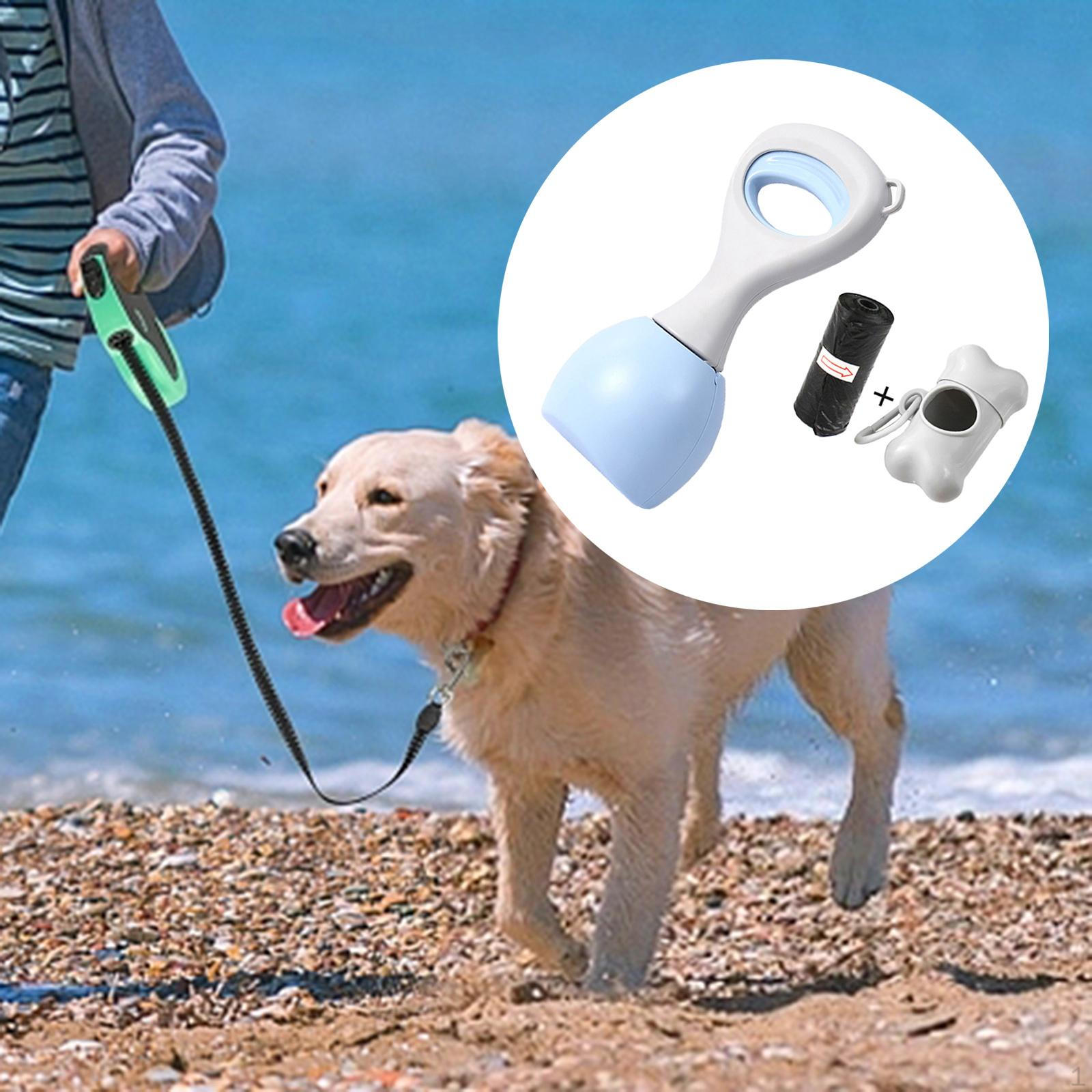 

Dog Pooper Scooper Poop Gripper Lightweight Durable Pick up Tool Stool Portable Blue 28cm