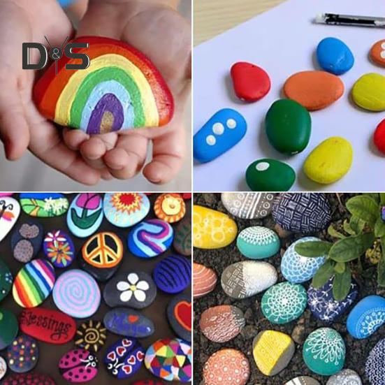 12 ks Bílých malovacích kamenů 2" až 3" Kameny nepravidelného tvaru Hromadné hladké ploché kameny pro malování na kameny Umění a DIY řemeslné potřeby