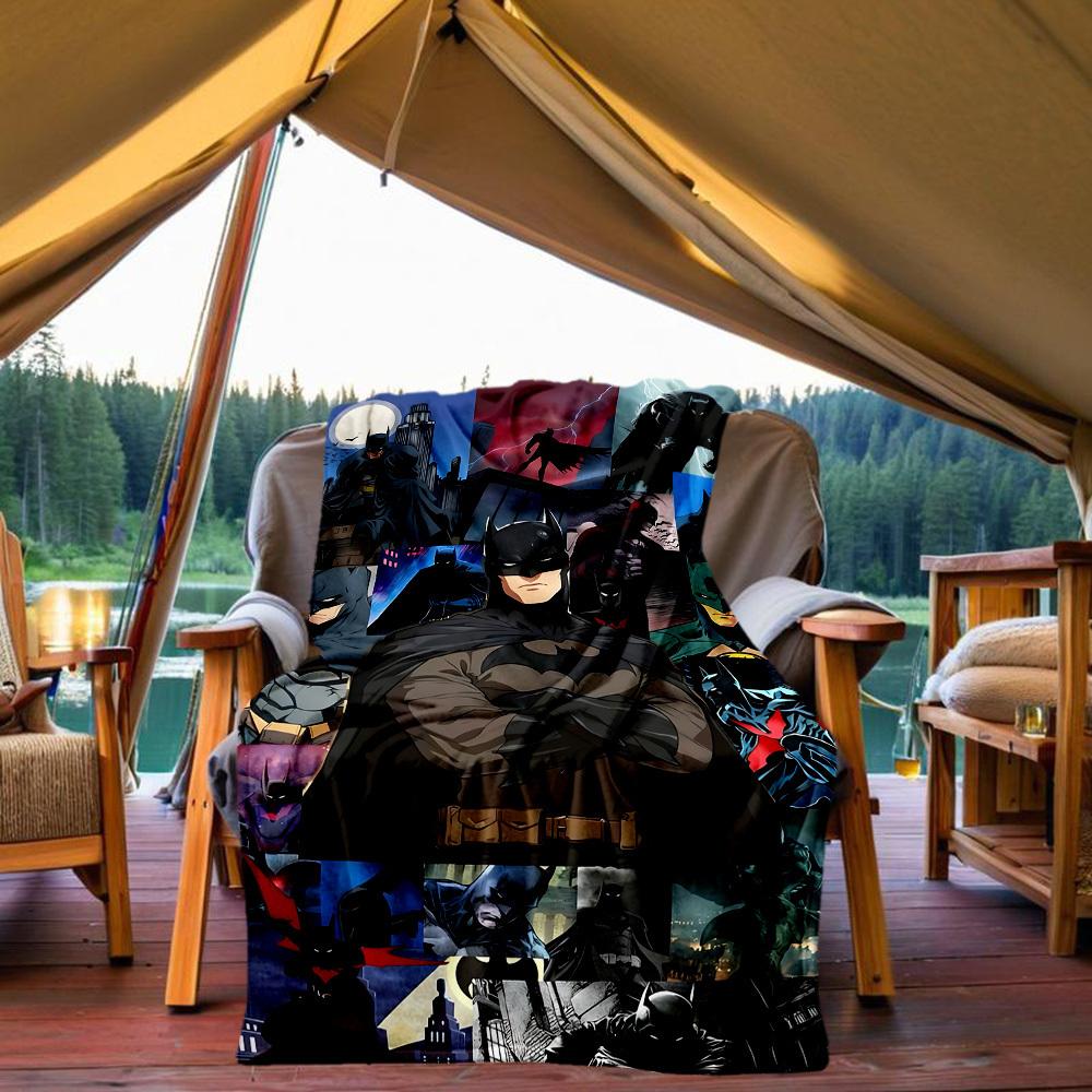 1pc Batman Gotham All-Season Comfort, Outdoor Flannel Blanket - Soft, Warm & Cozy for Naps, Camping & Travel 076