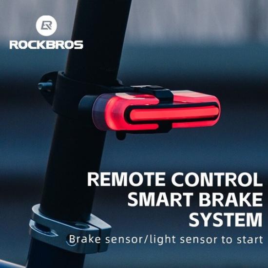 ROCKBROS Cycling Bike Seat Rear Taillight Portable Safety Smart Warning Light