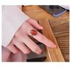 Adjustable Open Ring Women Men Vintage Red Agate Style Geometric Boho Statement Jewelry