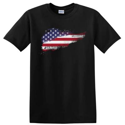 American Flag Distressed Artistic T Shirt Patriotic Tee for Independence Day