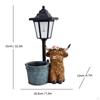 Cow Statue Accessory with Solar Lights Resin Figurine Modern Ornament Animal Sculpture for Lawn