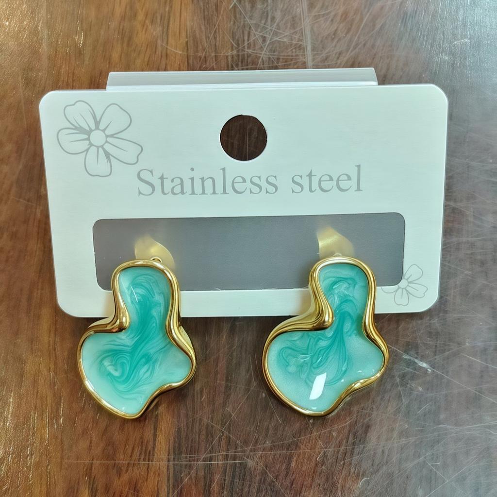 Retro Resin Irregular Cloud Earrings for Women Girls French Style Stud Earrings Fashion Party Ear Jewelry Accessories Gifts