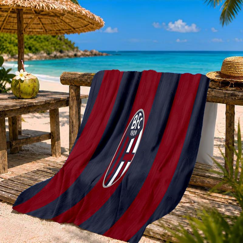 Bologna Crest Design Beach Towel Microfiber Beach Towel, Lightweight and Quick-Dry, for Summer Travel, Swimming Pool Fan Birthday Gift