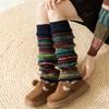 1/2 Pair Women'S Bohemian Leg Warmers - Cozy Geometric Pattern, Thick Warm Fleece-Lined Cuffs Fall & Winter, Winter Leg Warmers
