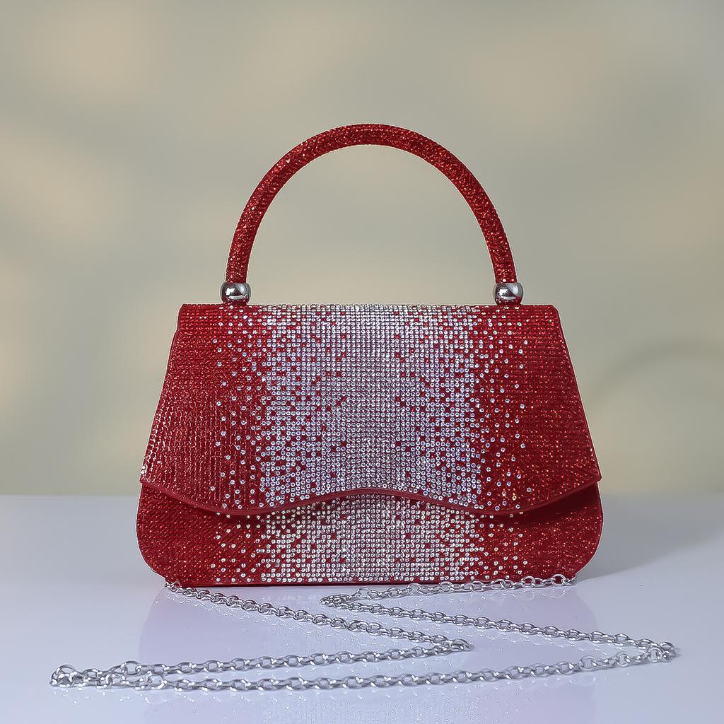 Evening Bag Rhinestone Bag Party Prom Silver Bag Fashion Shiny Handbag Black Women's Purse All-matching Chain Bags