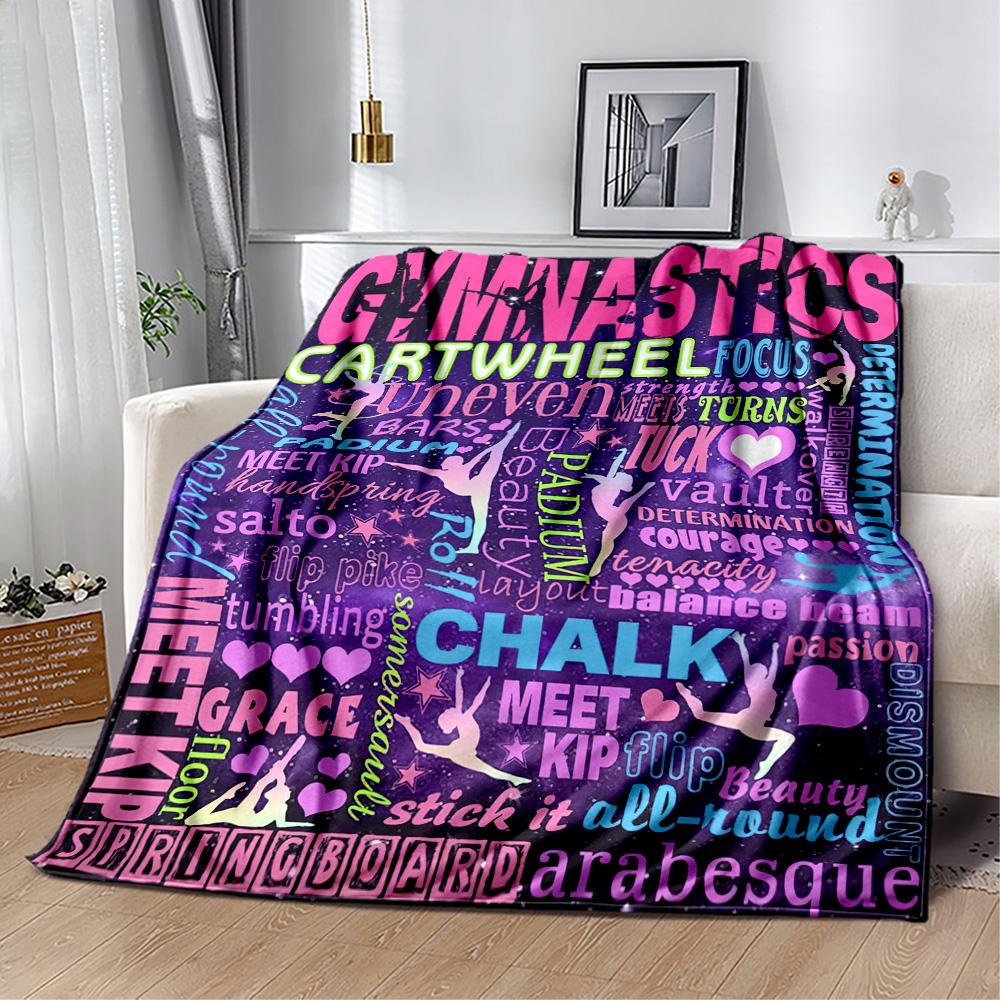 Gymnastics Art Quotes Blankets Are Suitable for Living Rooms, Bedrooms, Camping, and Other Places, Making Them an Ideal Choice for Gifts.